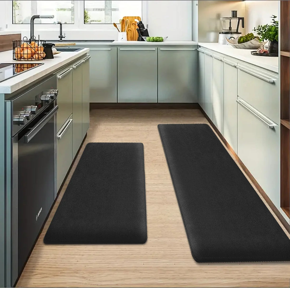Verdickte Küchenmatte aus Flanell als langer Läufer für Küche, Bad und Haustür – 40 × 60 bis 60 × 200 cm, 1,2 cm dick, saugfähig, rutschfest, 5 Farben