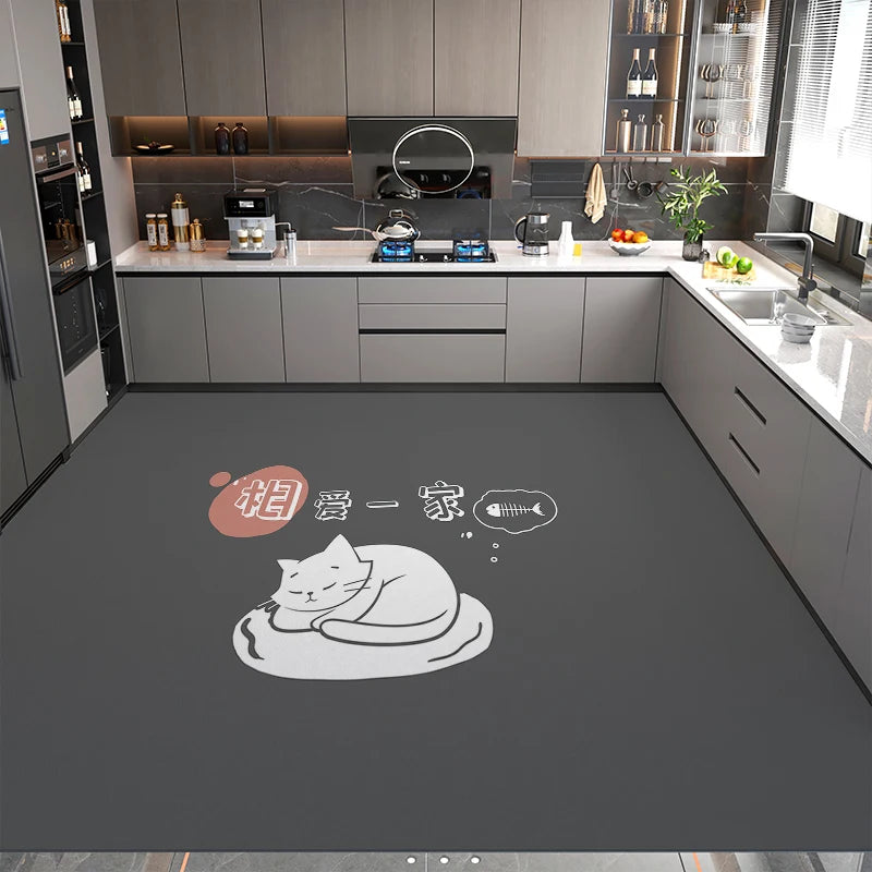 Abwischbarer Küchenteppich im modern-minimalistischen Stil für Küche, Balkon und Wohnzimmer – 55 × 120 bis 200 × 300 cm, rutschfest, 15 Motive