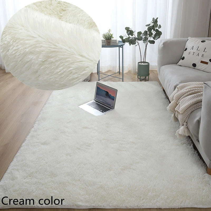Flauschiger, verdickter Teppich für Wohnzimmer, Schlafzimmer und Kinderzimmer – 40 × 60 bis 160 × 230 cm, rechteckig, rutschfest, 17 Farben