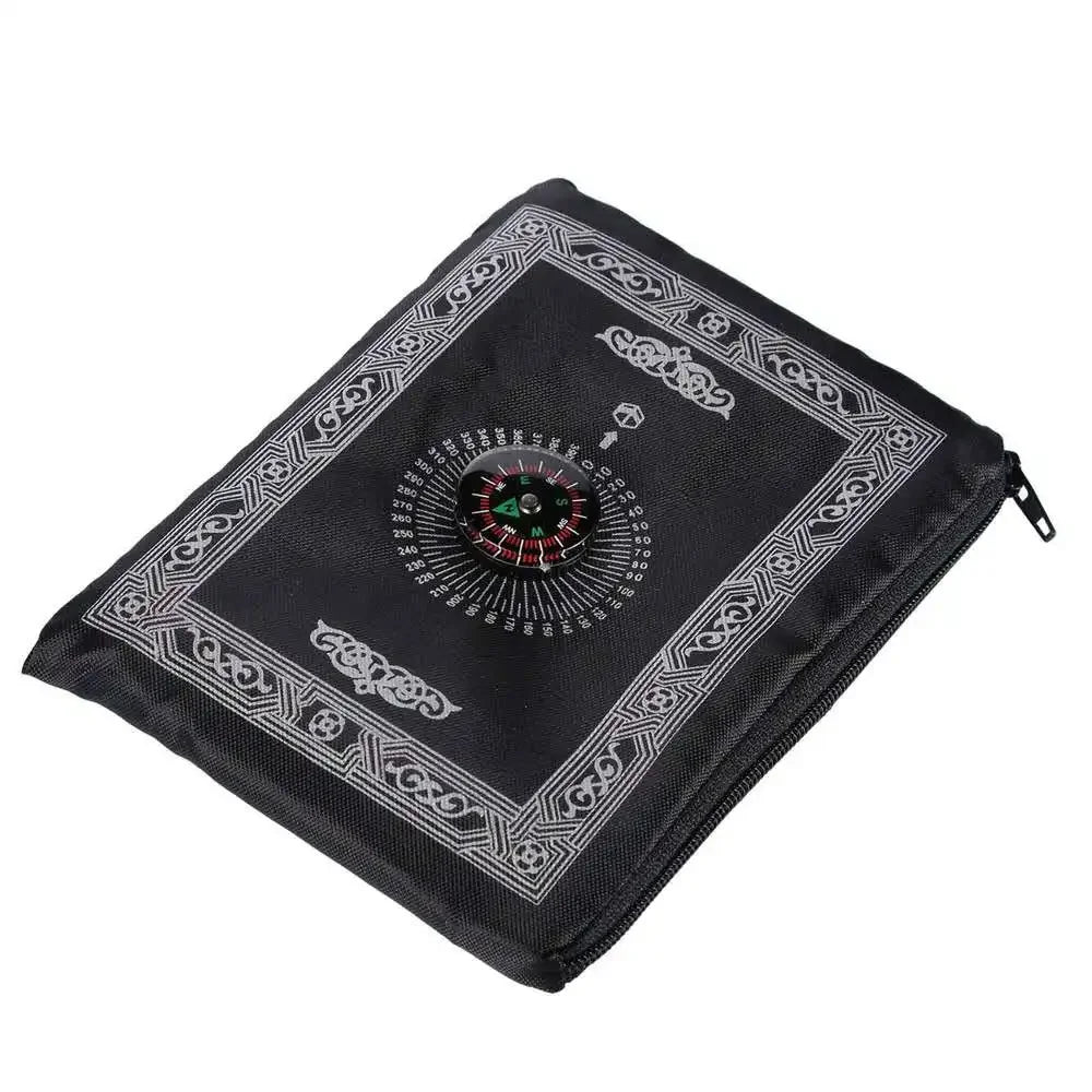 Wasserdichter Reise-Gebetsteppich mit Qibla-Kompass und Tasche für unterwegs und draußen – 100 × 60 cm, beschwerte Ecken, bedruckt, 5 Farben