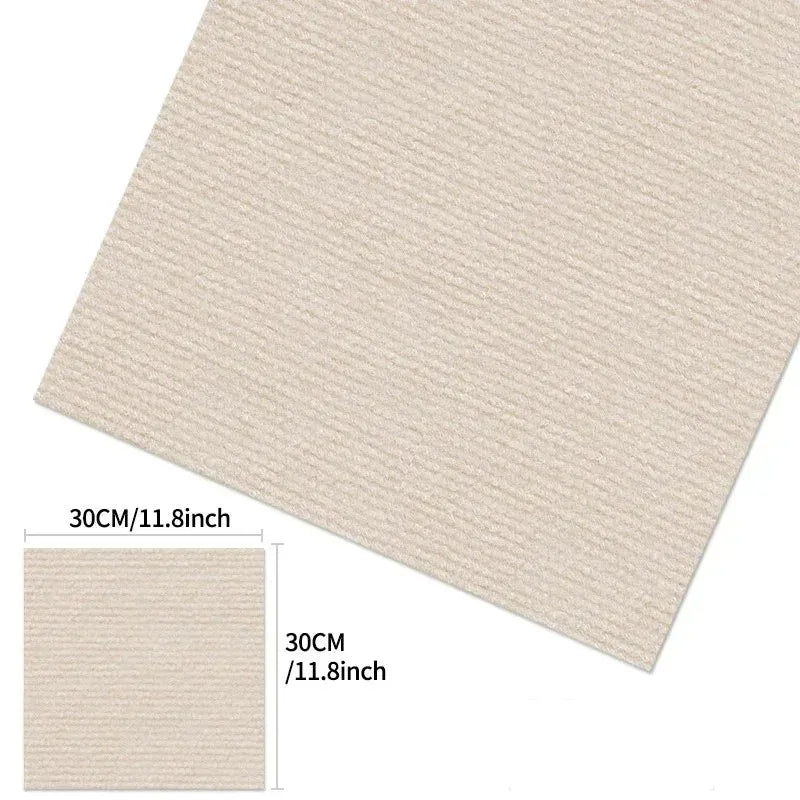 Selbstklebende Teppichfliesen aus PVC für Esszimmer, Schlafzimmer und Küche – je 30 × 30 cm, 5er- oder 10er-Set, einfarbig, 10 Farben