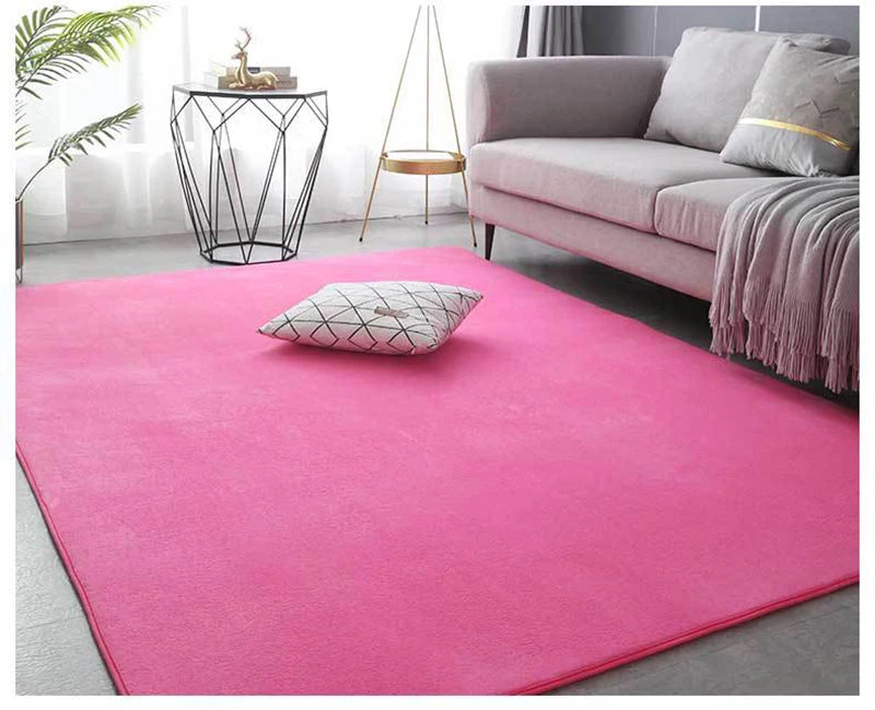 Weicher Teppich aus Korallensamt für Wohnzimmer, Schlafzimmer und Spielecke – 40 × 60 bis 200 × 300 cm, rechteckig, rutschfest, 11 Farben