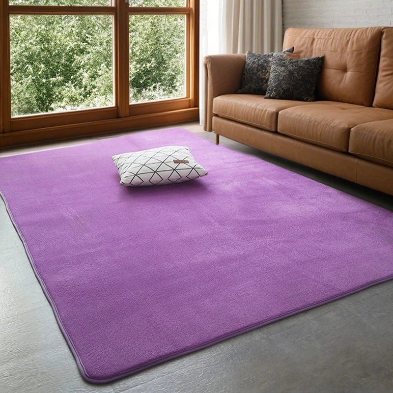 Großflächiger Korallensamt-Teppich als Kinderspielmatte für Wohnzimmer und Schlafzimmer – 80 × 120 bis 140 × 200 cm, uni, Noppenrücken, 9 Farben