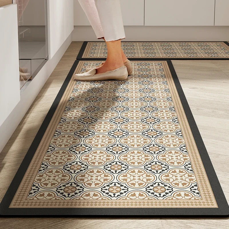 Küchenmatte mit Kieselgur im amerikanischen Retro-Stil für Küche und Bad – 40 × 60 bis 50 × 160 cm, saugfähig, einzeln oder im 2er-Set, 7 Motive