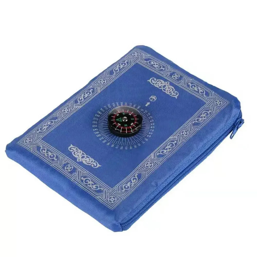 Wasserdichter Reise-Gebetsteppich mit Qibla-Kompass und Tasche für unterwegs und draußen – 100 × 60 cm, beschwerte Ecken, bedruckt, 5 Farben