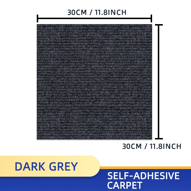 Selbstklebende Teppichfliesen im 20er-Set in 9 Farben für Flur, Wohnräume und Innenbereich – je 30 × 30 cm, quadratisch, abnehmbar, rutschfest