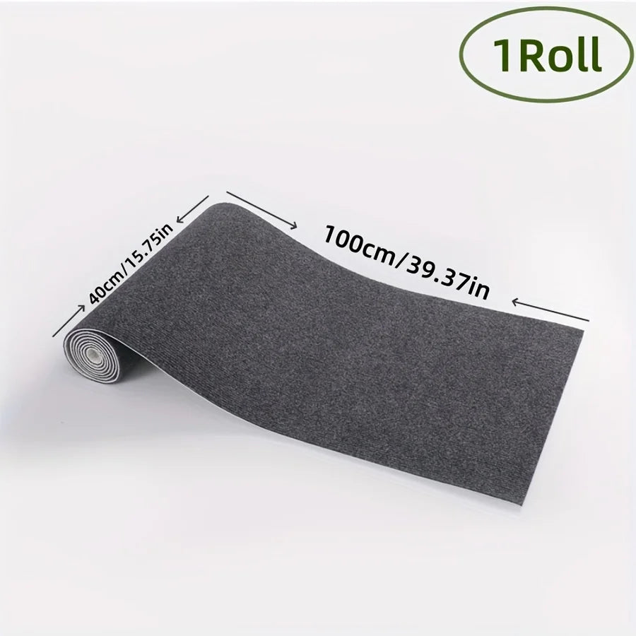 Selbstklebender Teppich von der Rolle für Küche, Flur und Eingang – 40 × 100 bis 40 × 300 cm, gestreift, rutschfest, PVC-Rücken, 11 Farben