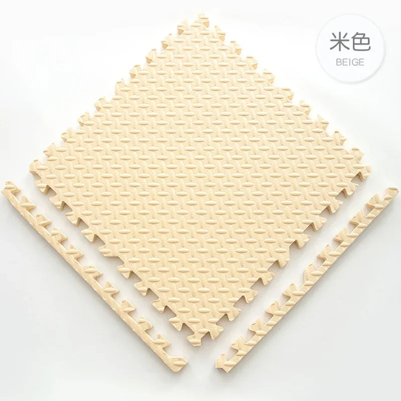 EVA-Sportmatte mit Blattmaserung im Puzzle-System für Gym, Yoga und Fitness – 30 × 30 × 1 cm, verdickt, rutschfest, stoßdämpfend, 1 bis 16 Stück