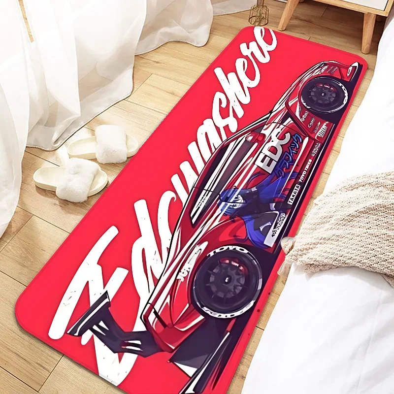Teppich mit Rennsport-Motiv für Schlafzimmer, Flur und Eingang – 40 × 60 bis 80 × 180 cm, Flanell, weich, rutschfest, geräuschdämpfend, 16 Motive