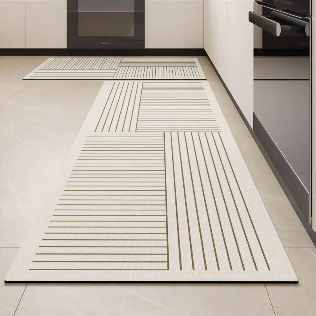 Kieselgur-Küchenmatte mit geometrischem Muster für Küche, Bad und Schlafzimmer – 40 × 60 bis 60 × 160 cm, abwischbar, saugfähig, rutschfest, 13 Motive