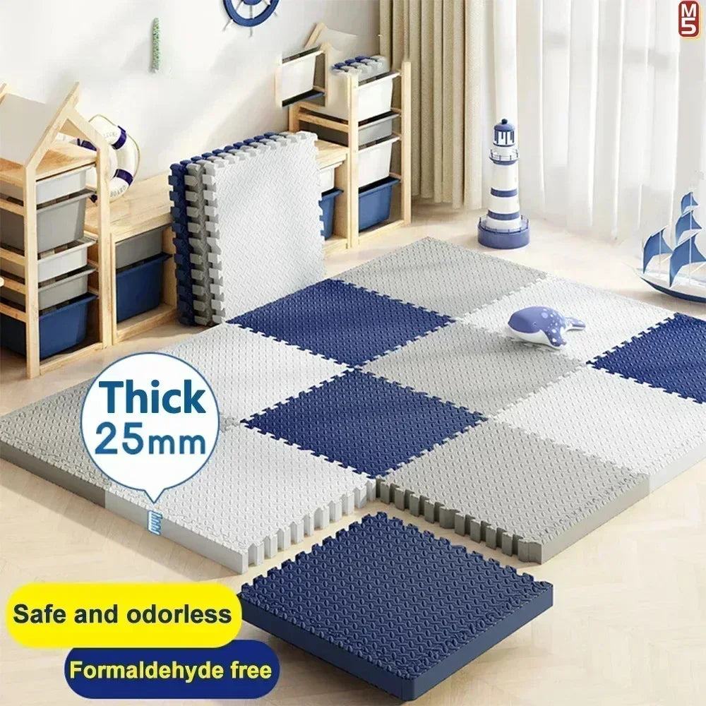 Puzzlematte aus EVA-Schaum als Krabbel- und Spielmatte für Baby und Kinderzimmer – 8 Platten à 30 × 30 cm, 2,5 cm dick, rutschfest, 11 Farben