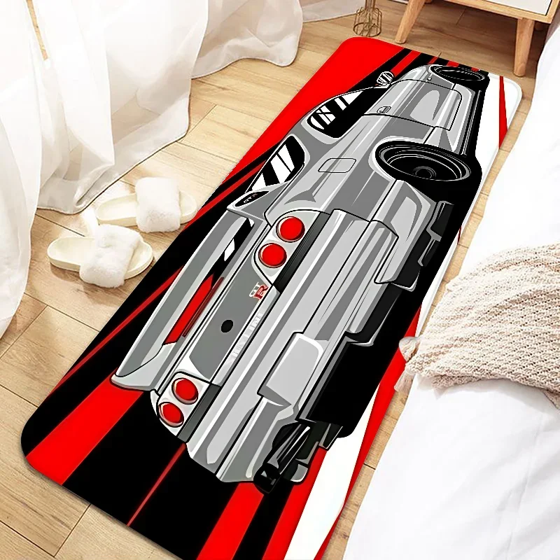Teppich mit Rennsport-Motiv für Schlafzimmer, Flur und Eingang – 40 × 60 bis 80 × 180 cm, Flanell, weich, rutschfest, geräuschdämpfend, 16 Motive