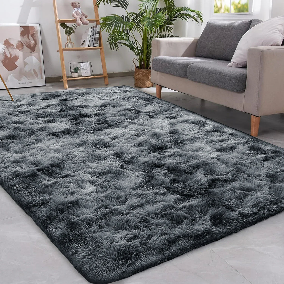 Weicher Plüschteppich aus Seidenwolle für Wohnzimmer, Schlafzimmer und Kinderzimmer – 40 × 60 bis 160 × 230 cm, rechteckig, rutschfest, 4 Farben