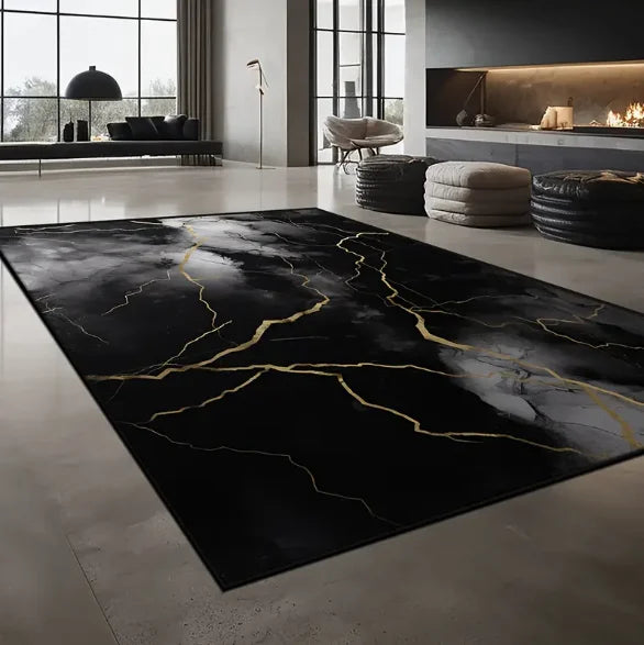 Moderner Teppich mit Linienmuster aus Flanell für Wohnzimmer, Schlafzimmer und Büro – 40 × 60 bis 120 × 160 cm, rechteckig, rutschfest, 5 Motive