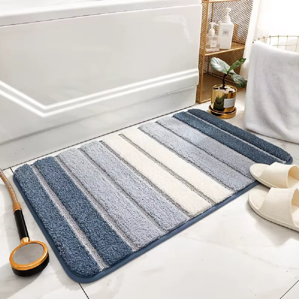 Badematte aus Kaschmir-Imitat mit geometrischem Muster für Bad, Küche und Eingang – 40 × 60 bis 60 × 90 cm, saugfähig, schmutzabweisend, 7 Motive