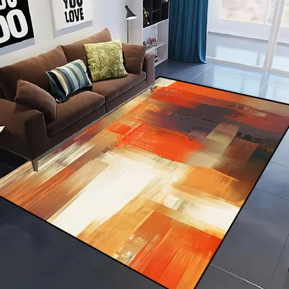 Moderner Teppich mit Linienmuster aus Flanell für Wohnzimmer, Schlafzimmer und Büro – 40 × 60 bis 120 × 160 cm, rechteckig, rutschfest, 5 Motive