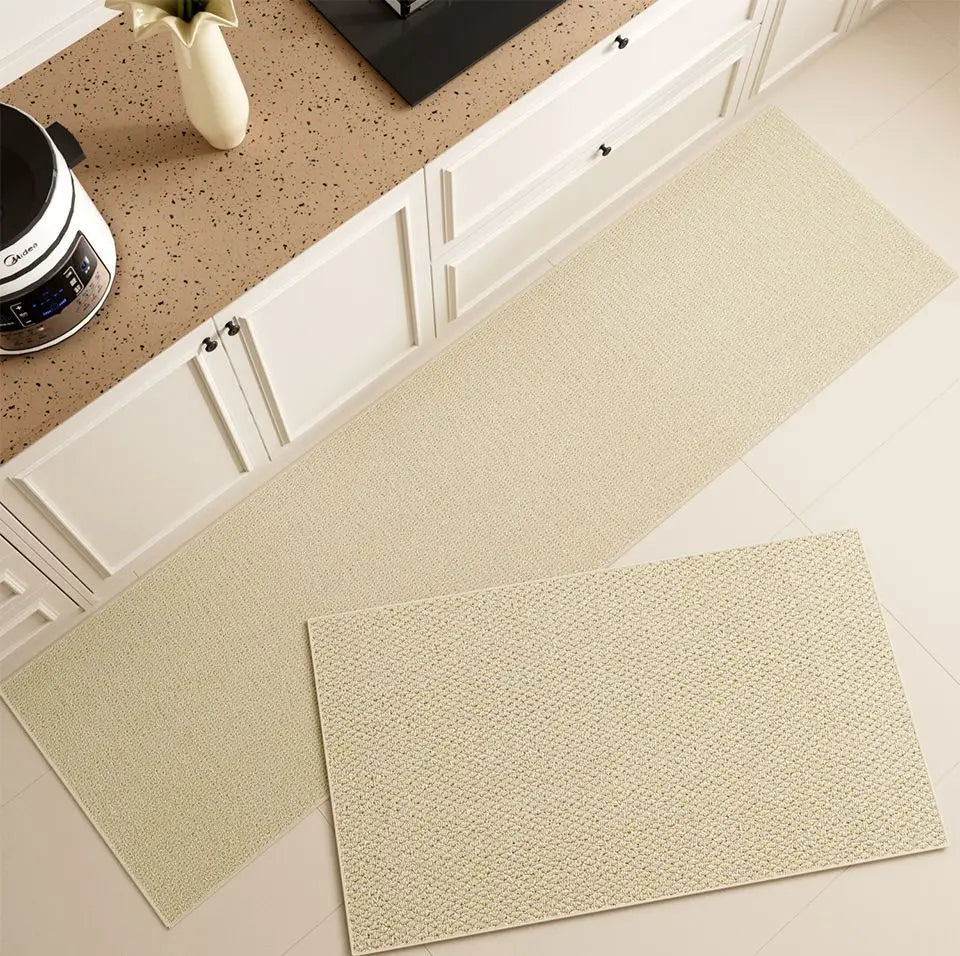 Küchenläufer mit Ringstruktur im japanischen Stil für Küche und Eingang – 40 × 60 bis 60 × 180 cm, auch als Set, saugfähig, ölbeständig, 3 Farben