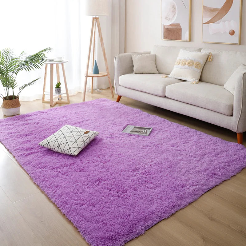 Flauschiger, verdickter Teppich für Wohnzimmer, Schlafzimmer und Kinderzimmer – 40 × 60 bis 160 × 230 cm, rechteckig, rutschfest, 17 Farben