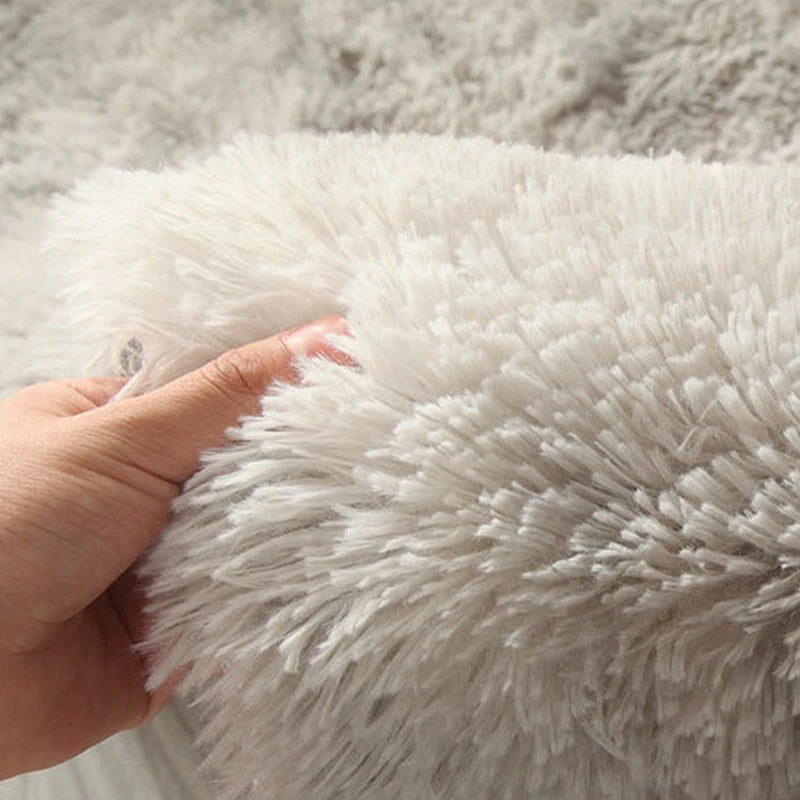 Runder Shaggy-Teppich für Mädchenzimmer, Schlafzimmer und Wohnzimmer – Ø 60 bis 200 cm, flauschig, zottelig, rutschfeste Noppen, 10 Farben