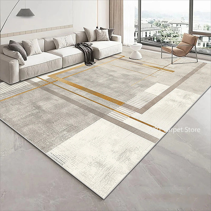 Teppich mit goldenem Geometrie-Muster im Luxus-Stil für Wohnzimmer und Schlafzimmer – 60 × 90 bis 200 × 400 cm, 3D-Druck, rutschfest, 11 Motive