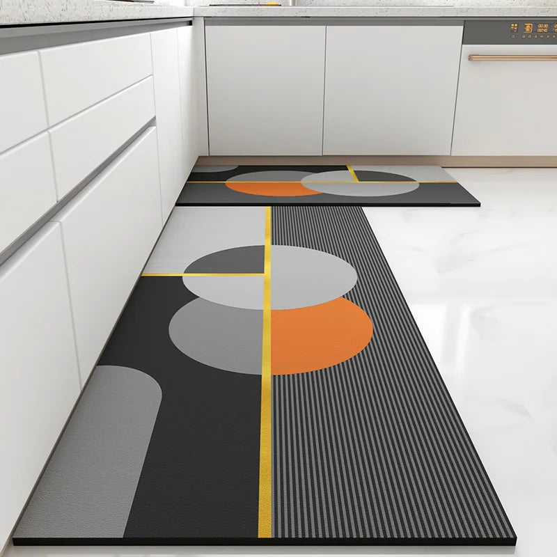 Küchenläufer aus PVC in Lederoptik im japanischen Stil für die Küche – 50 × 80 bis 200 × 300 cm, wasserdicht, ölbeständig, rutschfest, 14 Motive