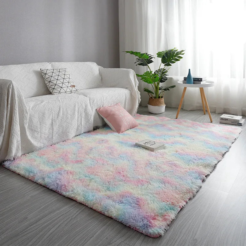 Flauschiger Plüschteppich für Wohnzimmer, Kinderzimmer und Flur – 50 × 80 bis 160 × 200 cm, rechteckig, rutschfest, bis 40 °C waschbar, 7 Farben