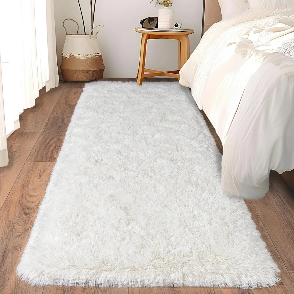 Ultraweicher Plüsch-Läufer für Schlafzimmer, Flur und Wohnheim – 40 × 60 bis 80 × 200 cm, flauschig, rutschfest, als Bettvorleger, 10 Farben