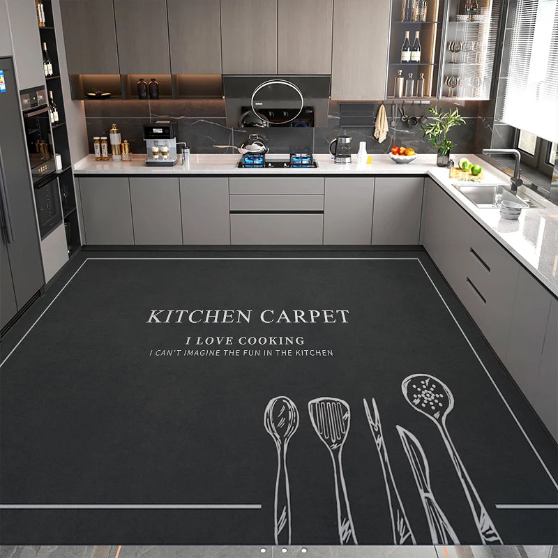 Abwischbarer Küchenteppich im modern-minimalistischen Stil für Küche, Balkon und Wohnzimmer – 55 × 120 bis 200 × 300 cm, rutschfest, 15 Motive