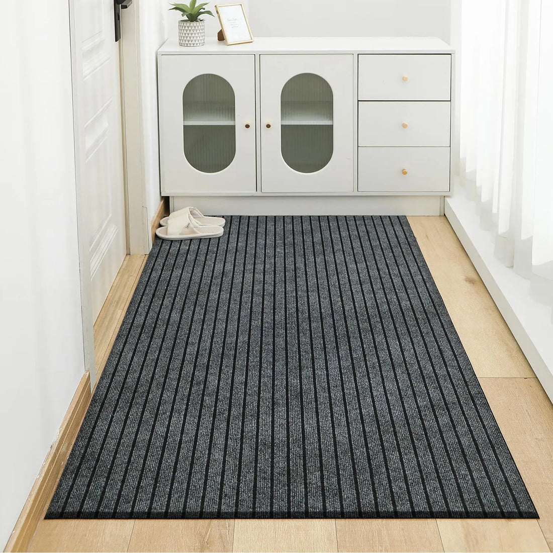 Gerippte Küchenmatte mit Gummirücken für Küche, Bad und Flur – 40 × 60 bis 40 × 120 cm, rutschfest, ölbeständig, maschinenwaschbar, 3 Farben