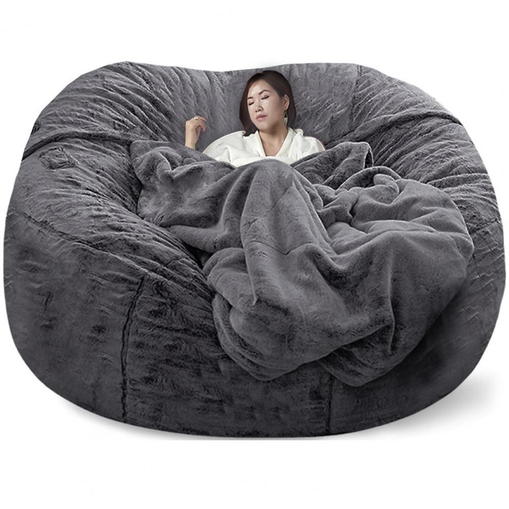 Sitzsack-Bezug ohne Füllung als Sofa, Pouf und Bodensitz für Wohnzimmer und Schlafzimmer – 150 × 75 cm, Stoff, waschbar, in 10 Farben