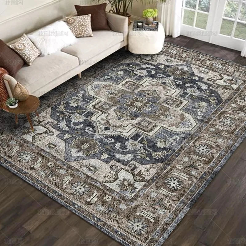 Teppich aus Kristallsamt im marokkanischen Boho-Stil für Wohnzimmer und Schlafzimmer – 40 × 60 bis 160 × 230 cm, bedruckt, schmutzabweisend, 25 Motive