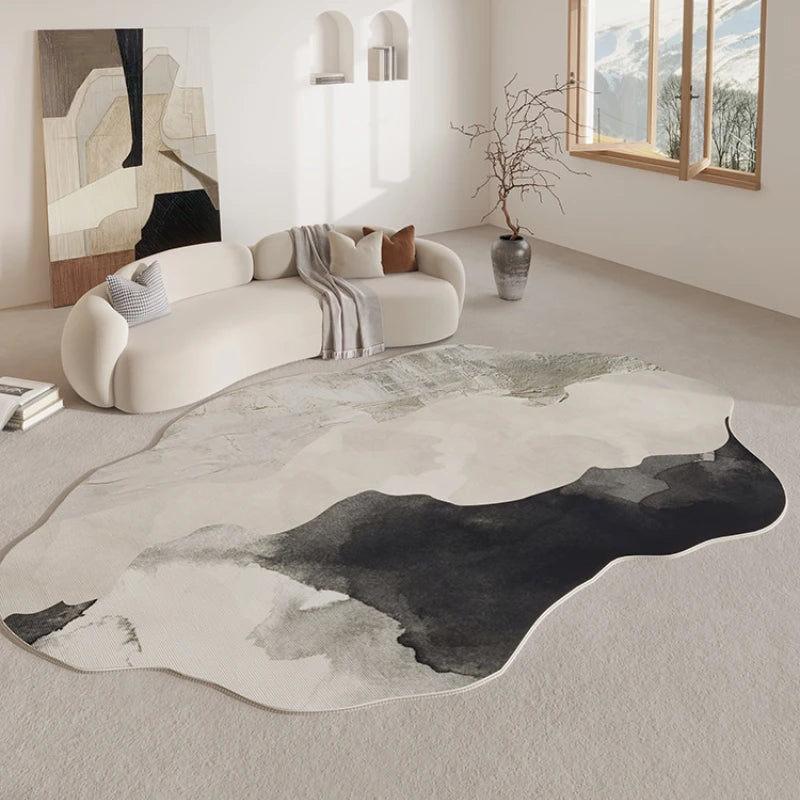 Unregelmäßig geformter Teppich im Retro-Stil für Wohnzimmer und Schlafzimmer – 80 × 120 bis 200 × 300 cm, dick, rutschfest, 5 Motive