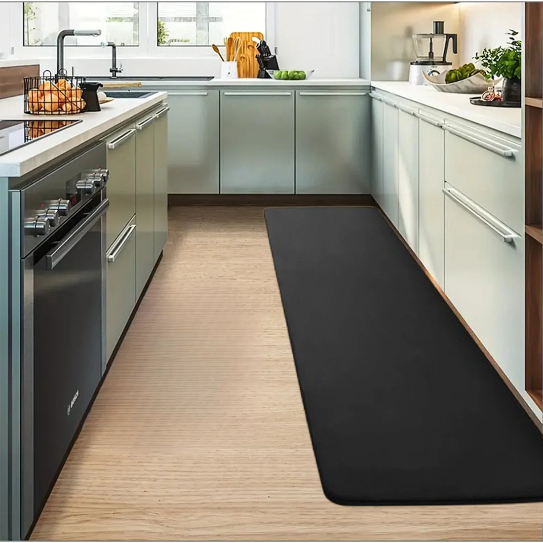 Küchenmatte mit Memory-Schaum als Läufer für Küche, Flur und Eingangstür – 40 × 60 bis 60 × 200 cm, rutschfest, schnell trocknend, 5 Farben