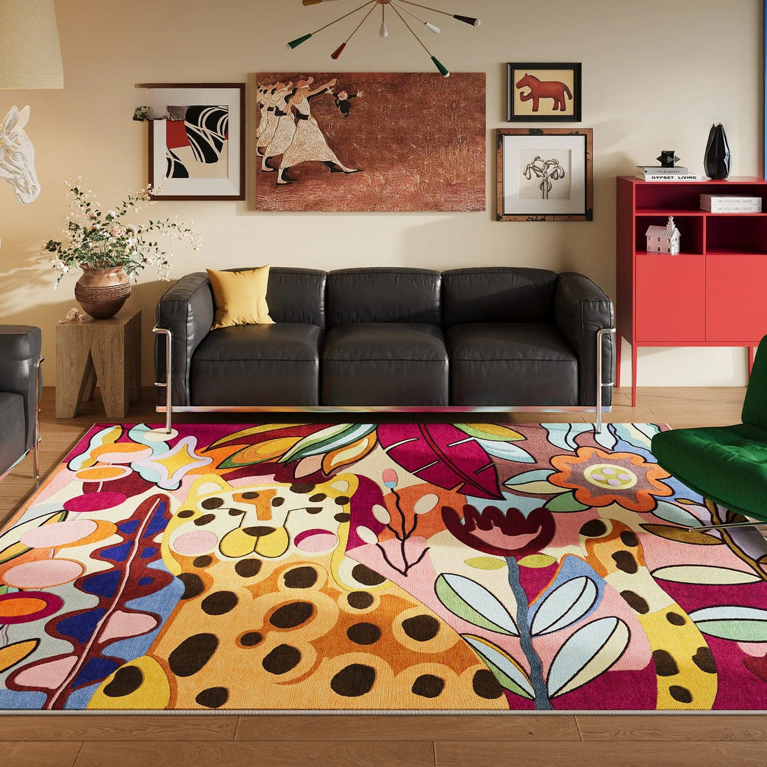 Teppich in Dopamin-Farben mit abstraktem Wellenmuster für Schlafzimmer, Wohnzimmer und Garderobe – 80 × 120 bis 200 × 300 cm, rutschfest, 12 Motive