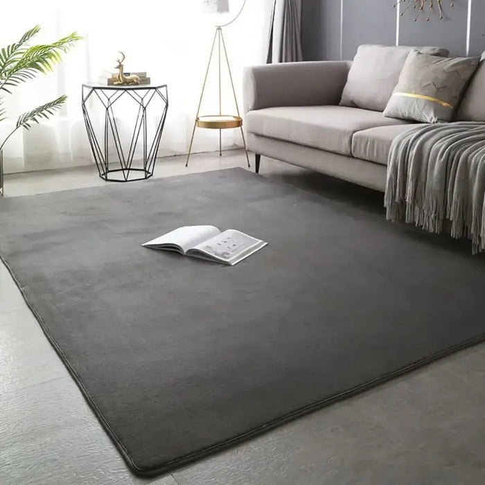 Einfarbiger Teppich aus Korallenvlies im modernen Stil für Wohnzimmer und Schlafzimmer – 40 × 60 bis 160 × 230 cm, weich, rutschfest, 6 Farben