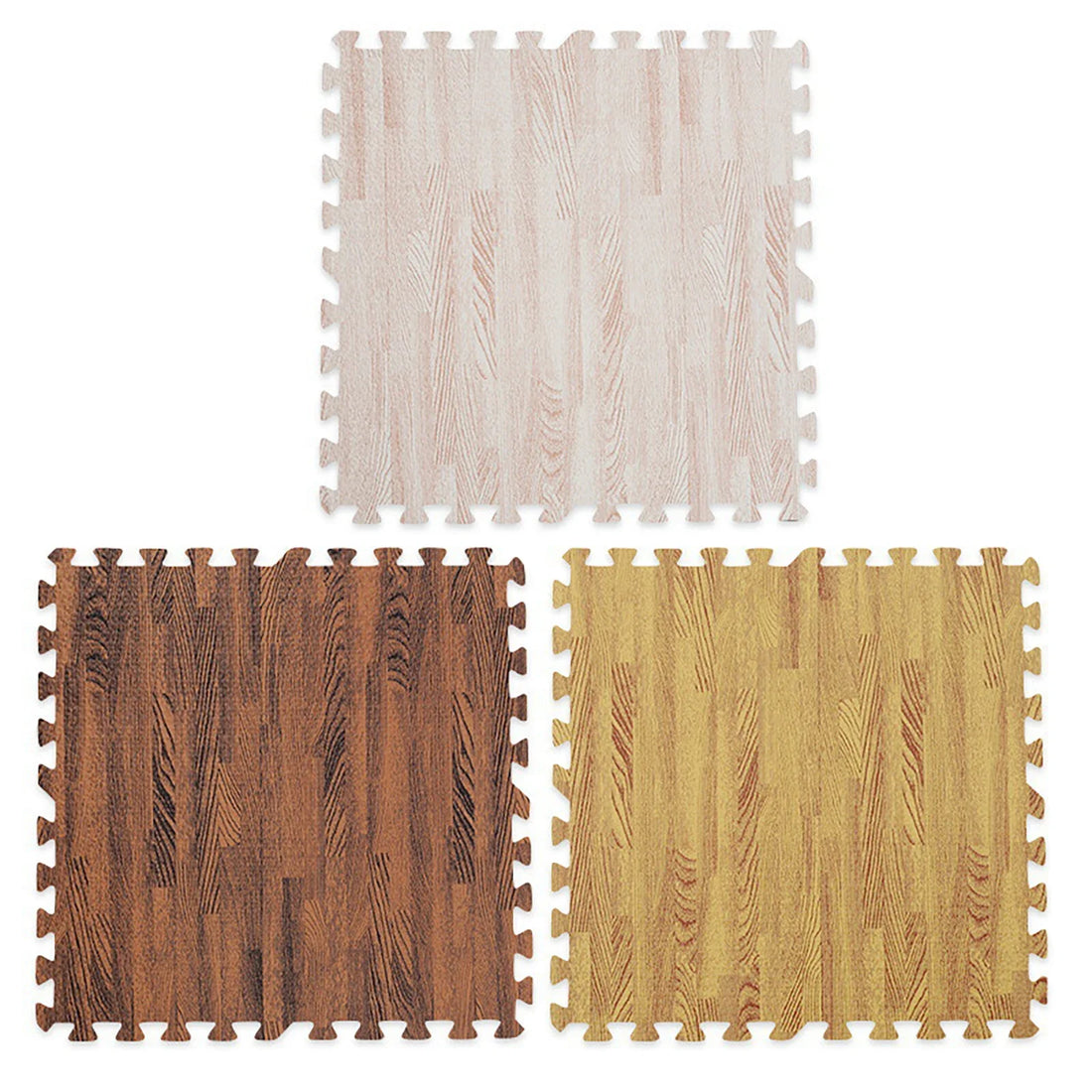 Puzzlematten in Holzmaserung aus EVA-Schaum für Spielbereich, Fitness und Yoga – je 30 × 30 × 1 cm, 4 bis 20 Stück, leicht, 8 Farben