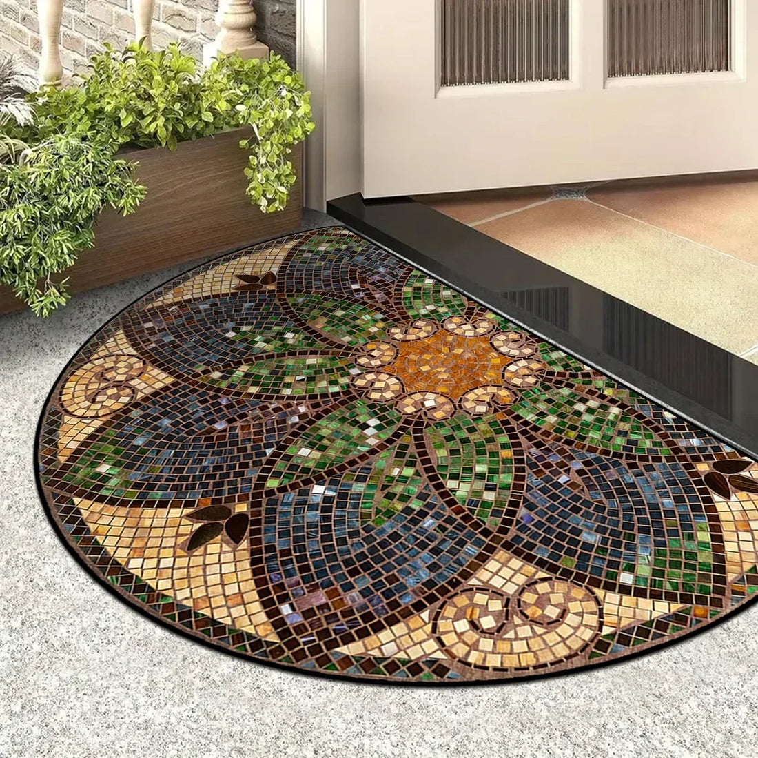 Eingangsteppich mit Muster für Haustür, Eingang und Garten – 50 × 80 bis 120 × 190 cm, rechteckig, kurzer Schlingenflor, dünn, 20 Motive