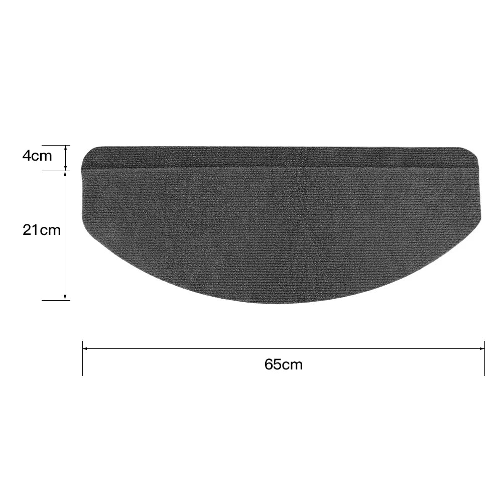 Selbstklebende Stufenmatten aus Polyester für Treppenstufen – 65 × 21 cm, halbrund, schalldämmend, pflegeleicht, 15er-Set, 3 Farben