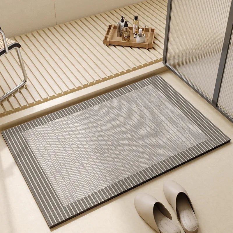 Saugfähige Kieselgur-Badematte im Wabi-Sabi-Stil für Bad und Küche – 20 × 30 bis 60 × 90 cm, schnell trocknend, rutschfest, 5 Motive