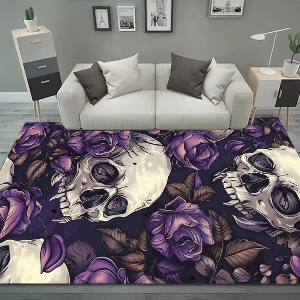 Bedruckter Flanell-Teppich im Street-Art-Stil für Wohnzimmer und Schlafzimmer – 40 × 60 bis 120 × 160 cm, rutschfest, waschbar, 7 Motive