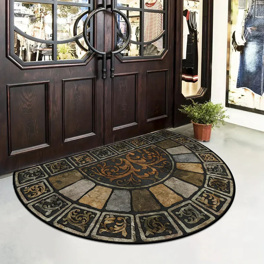 Rutschfeste Fußmatte im amerikanischen Retro-Stil für Haustür, Küche und Bad – 40 × 60 bis 60 × 90 cm, Flanell, saugfähig, verschleißfest, 7 Motive