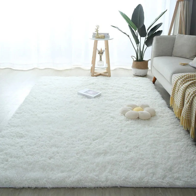 Waschbarer Langflor-Teppich mit Gummiunterseite für Wohnzimmer und Kinderzimmer – 50 × 80 bis 160 × 230 cm, rechteckig, rutschfest, 17 Farben