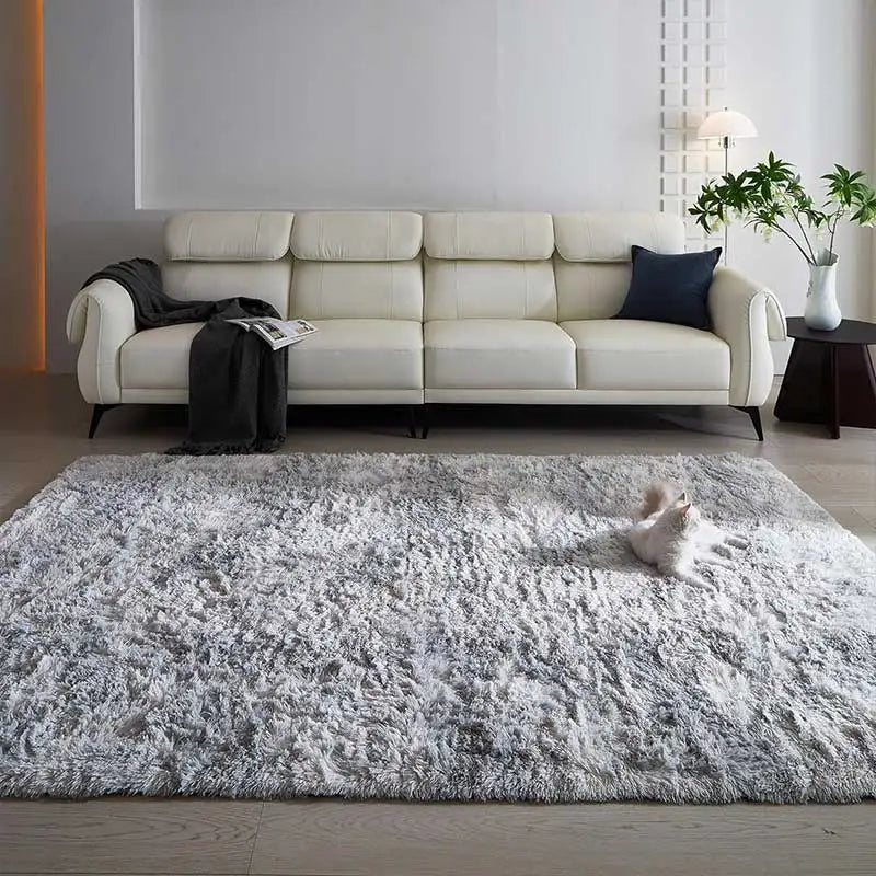 Flauschiger Plüschteppich in Uni- und Batikfarben für Wohnzimmer und Schlafzimmer – 40 × 60 bis 160 × 230 cm, 3,5 cm Flor, rechteckig, 12 Farben