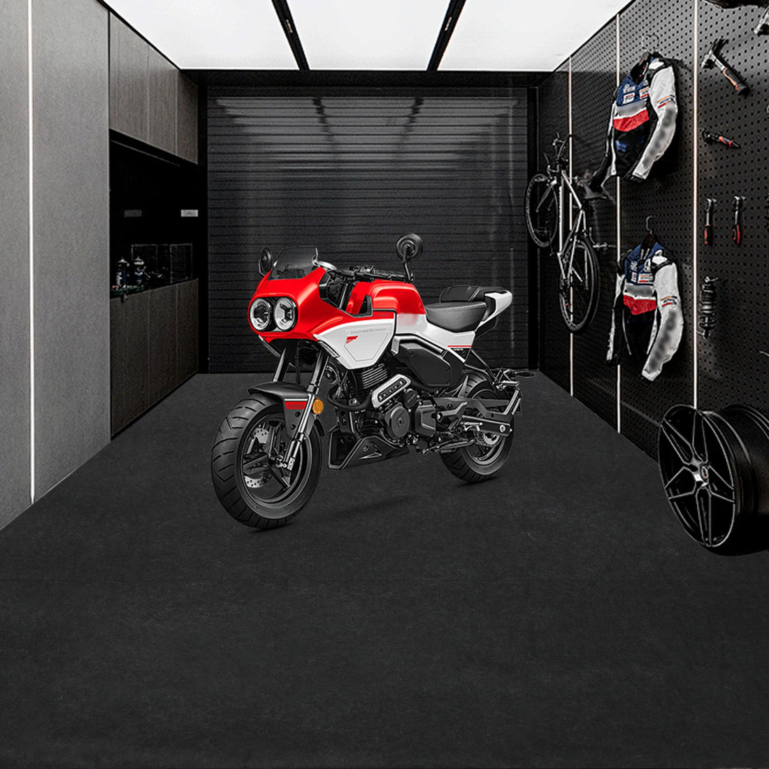 Rutschfeste Garagenbodenmatte aus Vliesstoff und PE für Garage, Lager und Werkstatt – bis 226 × 610 cm, 2,5 mm, wasserdicht, ölbeständig, Dunkelgrau