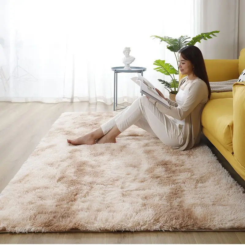 Flauschiger Plüschteppich in Uni- und Batikfarben für Wohnzimmer und Schlafzimmer – 40 × 60 bis 160 × 230 cm, 3,5 cm Flor, rechteckig, 12 Farben