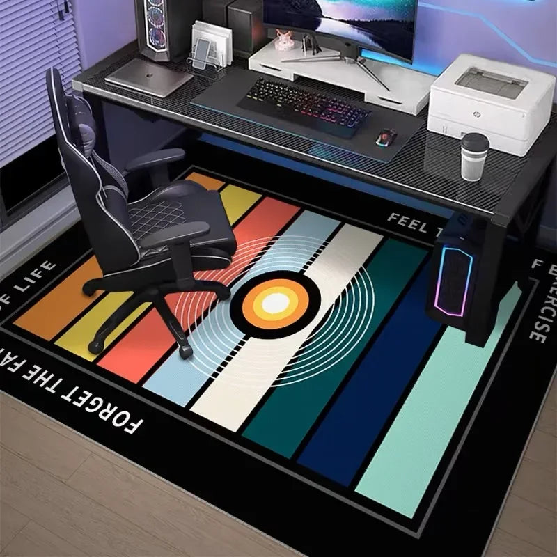 Gaming-Teppich aus Kristallsamt für E-Sport-Zimmer, Wohnzimmer und Büro – 80 × 120 bis 160 × 230 cm, schalldämmend, rutschfest, 14 Motive