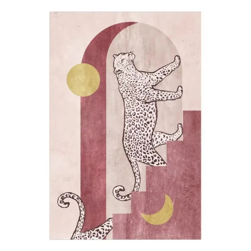 Plüschteppich mit Leopardenmuster im Light-Luxury-Stil für Wohnzimmer und Schlafzimmer – 40 × 60 bis 180 × 240 cm, Flanell, rutschfest, 15 Motive