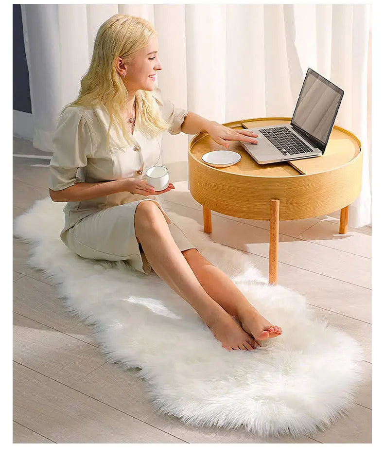 Kunstfell-Teppich in Schaffell-Optik mit langem Flor für Wohnzimmer, Schlafzimmer und Sofa – 45 × 65 bis 80 × 220 cm, 5–6 cm Flor, 10 Farben