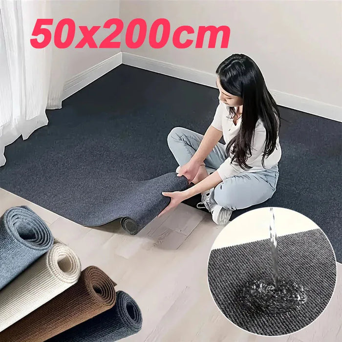 Selbstklebender Teppich zum Zuschneiden für Wohnzimmer, Schlafzimmer und Büro – 50 cm × 2 m, einfarbig, wasseraufnehmend, schmutzabweisend, 7 Farben