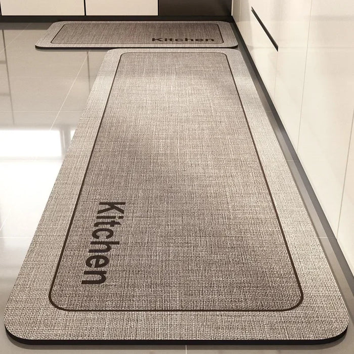 Saugfähige Küchenmatte mit Kieselgur-Oberfläche für Küche und Bad – 50 × 80 bis 160 × 230 cm, 4 mm, schnell trocknend, rutschfest, 12 Motive